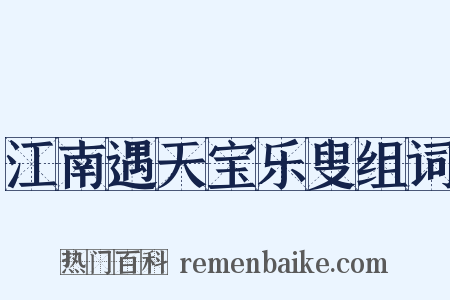 江南遇天宝乐叟组词是什么意思的图片